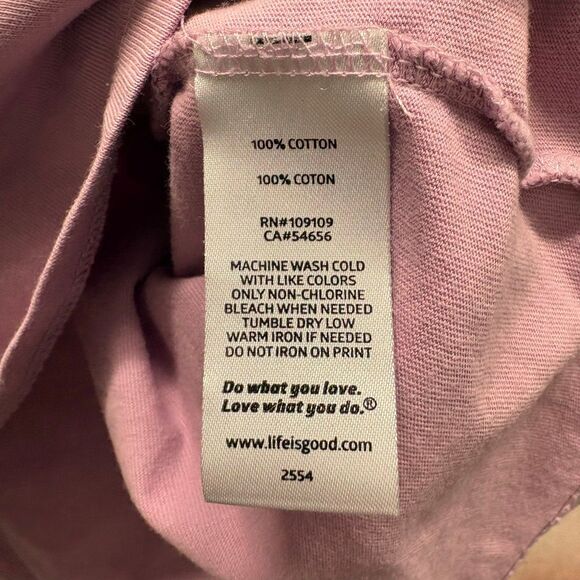 Life is Good Purple V-neck Tee Shirt XL Jeep Mountain Chic Outdoors Camping - Picture 6 of 6